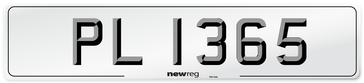 PL 1365 Number Plate from New Reg